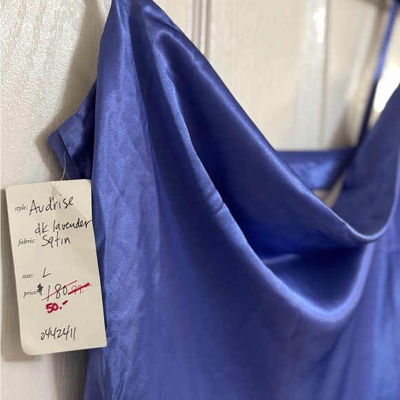 Vintage boutique Cicada “Audrise” Dark Lavender Satin Slip Dress - Size L - Picture 9 of 9